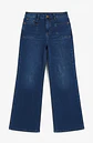 Jeans Wide Leg Tiro Alto Elasticado Azul Marino Clasico - Miniatura 2
