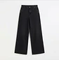 Jeans Wide Leg Negro Elasticado Negro Grafito Oscuro - Miniatura 2