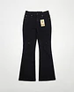 Jeans Flare Acampanado Elasticado Negro Solido con Rotos - Miniatura 1