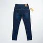 Jeans Skinny Tiro Alto 3 Botones Elasticado Azul Marino - Miniatura 4