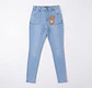Jeans Skinny Tiro Alto Elasticado Azul Celeste - Miniatura 2