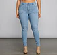 Jeans Skinny Tiro Alto Elasticado Azul Celeste - Miniatura 1