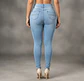 Jeans Skinny Tiro Alto Elasticado Azul Celeste - Miniatura 3
