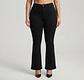Jeans Flare Acampanado Linea Frontal Negro Solido con Push-Up - Miniatura 1