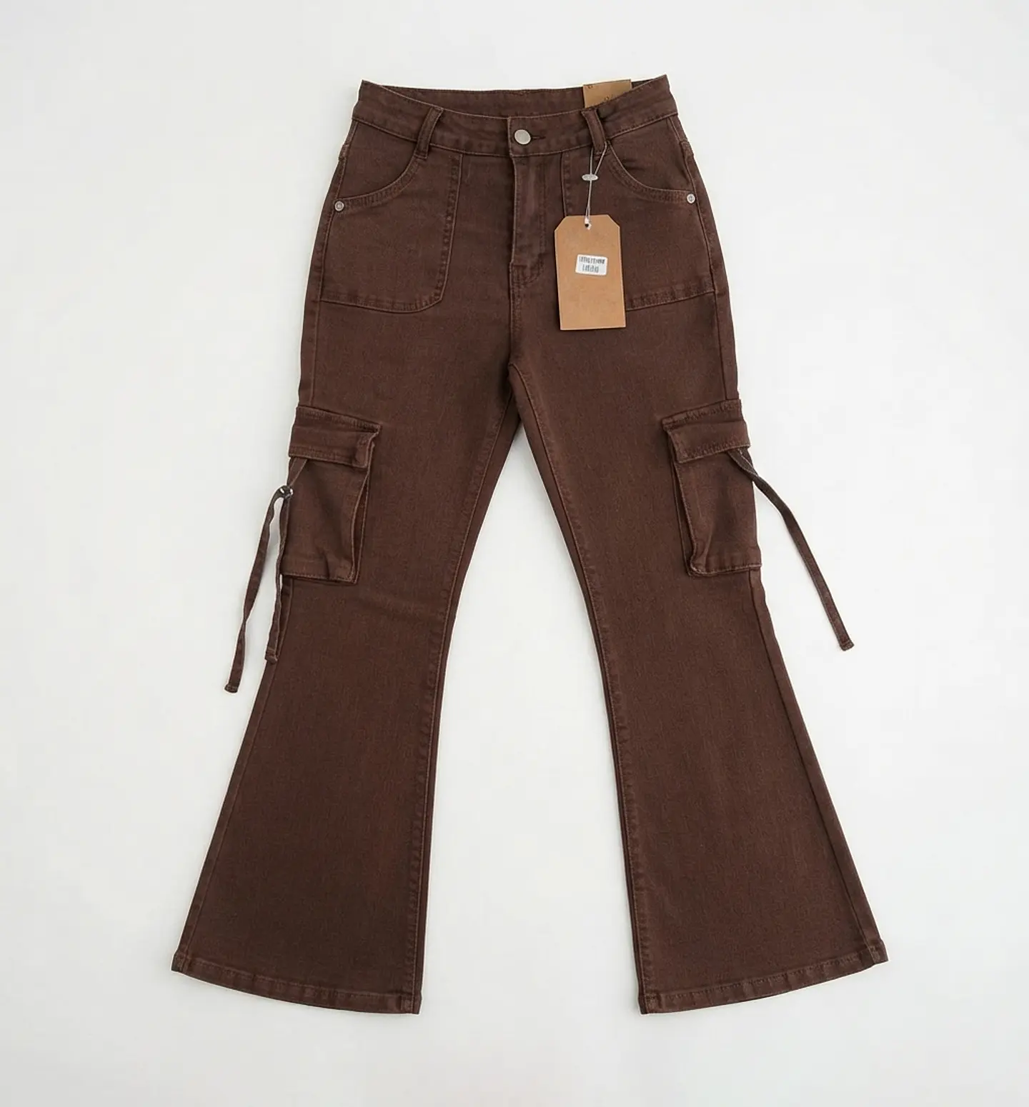 Jeans Flare Cargo Acampanado Elasticado  3