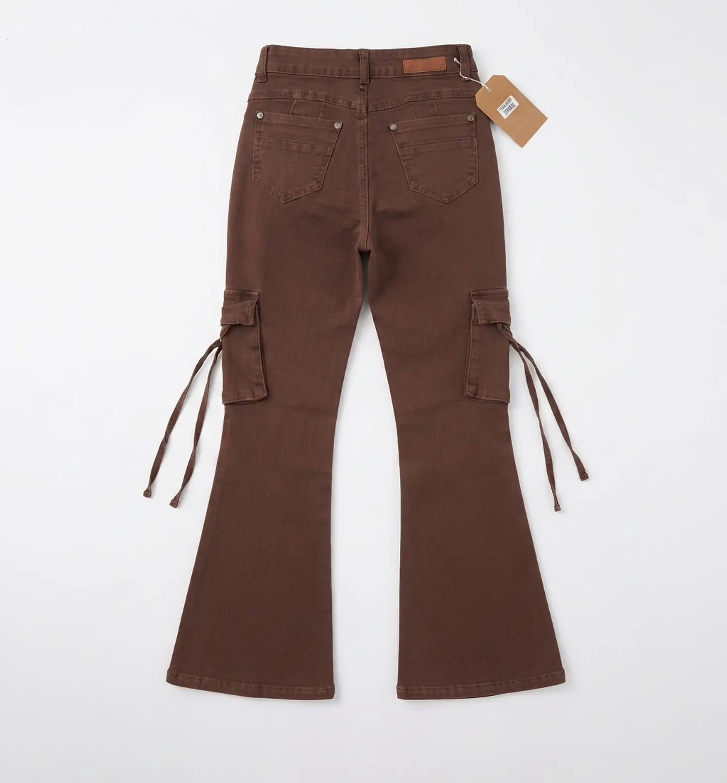 Jeans Flare Cargo Acampanado Elasticado  4
