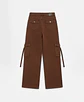 Jeans Wide Leg Cargo Tiro Alto Chocolate - Miniatura 4