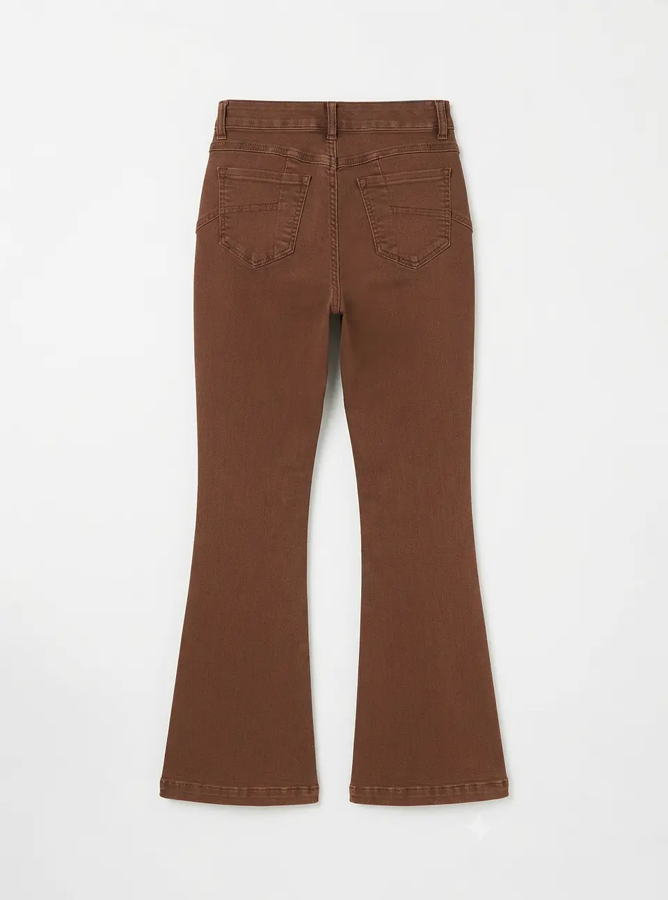 Jeans Flare Acampanado Tiro Alto Chocolate 4