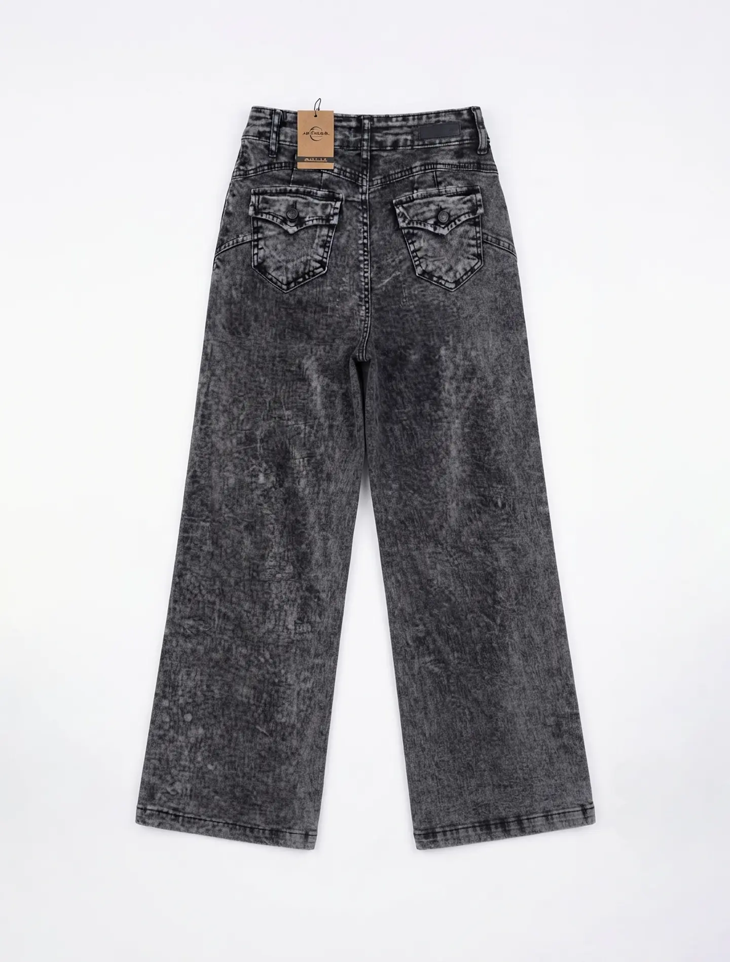 Jeans Palazo Elasticado Tiro Alto Grafito Nevado 4
