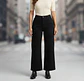 Jeans Palazo Elasticado Tiro Alto Negro Solido - Miniatura 1