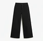 Jeans Palazo Elasticado Tiro Alto Negro Solido - Miniatura 3