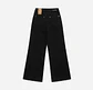 Jeans Palazo Elasticado Tiro Alto Negro Solido - Miniatura 4