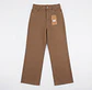 Jeans Wide Leg TIro Alto Elasticado Cafe - Miniatura 3