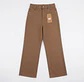 Jeans Wide Leg Con Push-Up TIro Alto Elasticado Cafe Claro - Miniatura 3