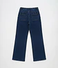 Jeans Wide Leg Tiro Alto Elasticado Azul Marino - Miniatura 4