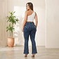 Flare Acampanado Azul Marino Acid Wash Elasticado con Push-Up - Miniatura 2