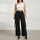 Cargo Negro Tiro Alto Wide Leg Elasticado Con Push-up - Miniatura 1