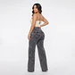 Jeans Wide Leg Tiro Alto Grafito Nevado Bolsillos Cartera - Miniatura 2