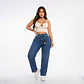 Mom Jean Azul Clásico Lavado Tiro Alto y Push-Up 3 Botones Traseros - Miniatura 1