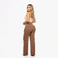 Wide Leg Cargo Tiro Alto Chocolate Elasticado con Push-Up - Miniatura 2