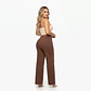 Wide Leg Tiro Alto Chocolate Con Correas Elasticado con Push-Up - Miniatura 2