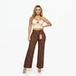 Wide Leg Tiro Alto Chocolate Con Correas Elasticado con Push-Up - Miniatura 1