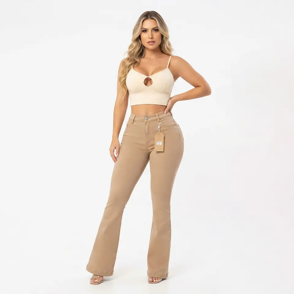 Flare Acampanado Beige Arena Con Push-up  1