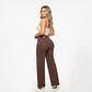 Wide Leg Marrón Con Costuras Verticales Tiro Alto Elasticado Push-Up - Miniatura 1