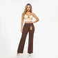 Wide Leg Marrón Con Costuras Verticales Tiro Alto Elasticado Push-Up - Miniatura 2