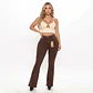 Flare Acampanado Marrón Chocolate Tiro Alto Elasticado Push-Up - Miniatura 1