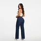 Wide Leg Palazo Azul Marino Tiro Alto Elasticado Push-Up - Miniatura 2
