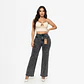 Wide Leg Grafito Acid Wash Tiro Alto Elasticado Push-Up - Miniatura 1