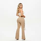 Cargo Flare Camel / Kaki Tiro Alto Elasticado con Push-Up - Miniatura 2
