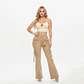 Cargo Flare Camel / Kaki Tiro Alto Elasticado con Push-Up - Miniatura 1