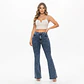 Flare Acampanado Azul Marino Acid Wash Elasticado con Push-Up - Miniatura 1