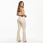 Flare Tiro Alto Blanco Crema Elasticado con Push-Up Linea Frontal - Miniatura 2