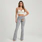 Flare Tiro Alto Gris Acid Wash Elasticado Costura Frontal con Push-Up - Miniatura 1