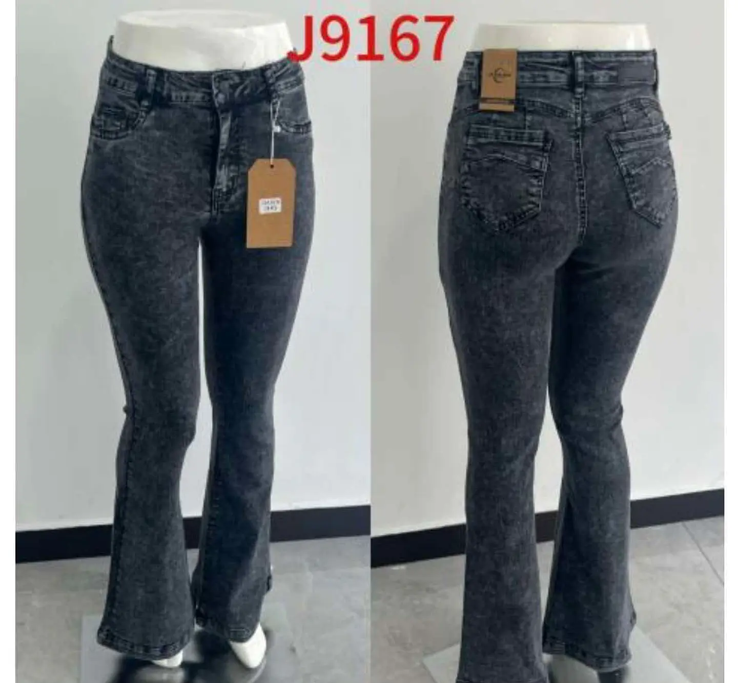 Flare Acampanado Grafito Acid Wash Elasticado con Push-Up 3
