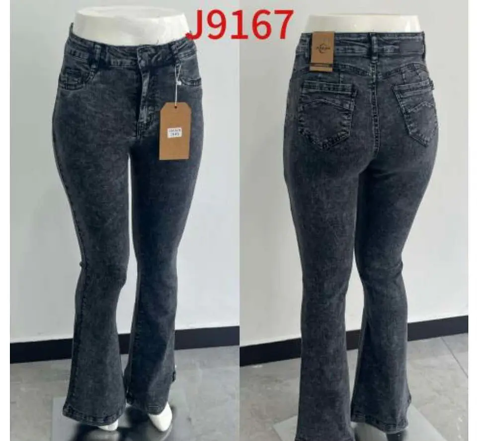 Flare Acampanado Grafito Acid Wash Elasticado con Push-Up 3