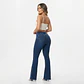 Flare Tiro Alto Azul Lavado Jaspeado con Push-Up - Miniatura 2