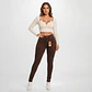 Jeans Skinny Elasticado Tiro Alto Chocolate Pretina Corazon con Push-Up - Miniatura 1