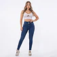 Skinny Azul Clasico Tiro Alto 3 Botones Elasticado con Push-Up - Miniatura 1
