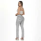 Recto Gris Claro Jaspeado Tiro Alto Elasticado con Push-Up - Miniatura 2