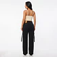 Cargo Negro Tiro Alto Wide Leg Elasticado Con Push-up - Miniatura 2