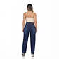 Mom Jean Azul Marino Focalizado Tiro Alto Elasticado Con Push-Up - Miniatura 2