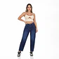 Mom Jean Azul Marino Focalizado Tiro Alto Elasticado Con Push-Up - Miniatura 1