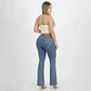 Flare Azul Lavado Tiro Alto Elasticado con Push-Up - Miniatura 2
