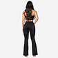 Flare Menina Negro Elasticado Tiro Alto con Push-Up - Miniatura 2