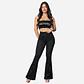 Flare Menina Negro Elasticado Tiro Alto con Push-Up - Miniatura 1