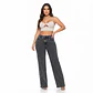 9341 | Wide Leg Grafito Lavado Tiro Alto Elasticado con Push-Up - Miniatura 1